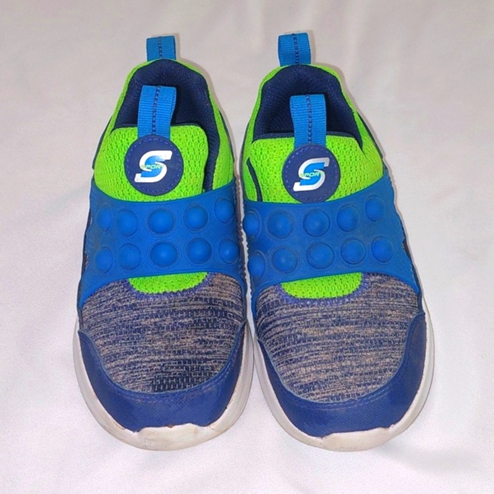 Kids Slip-On Sport Shoes - Blue & Green
